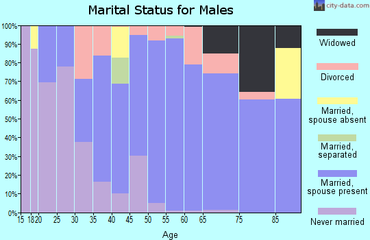 Zip code 16426 marital status for males