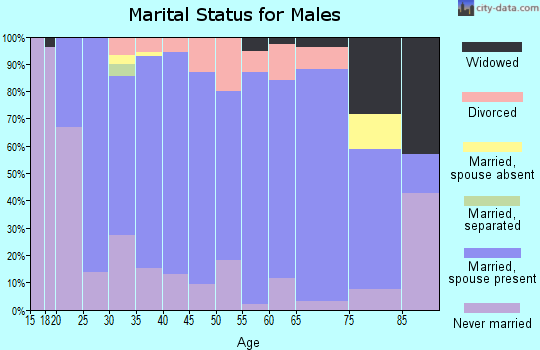 Zip code 16434 marital status for males