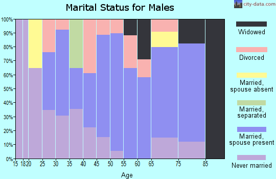 Zip code 16440 marital status for males