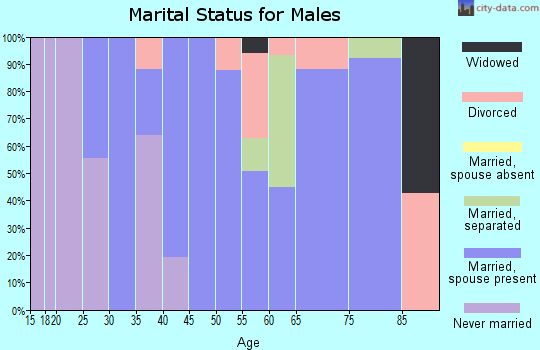 Zip code 16640 marital status for males