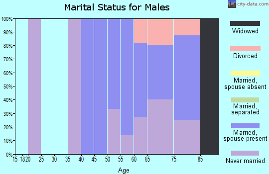 Zip code 16645 marital status for males