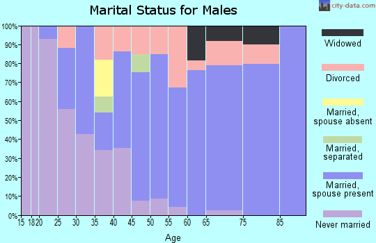 Zip code 16650 marital status for males