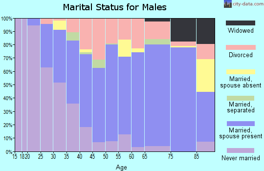 Zip code 16686 marital status for males