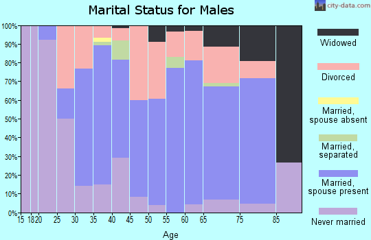 Zip code 16731 marital status for males