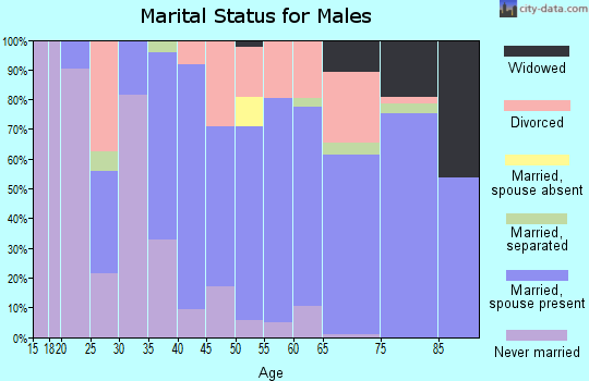 Zip code 16748 marital status for males