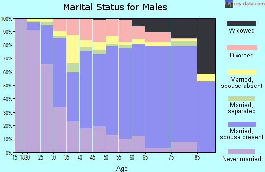 Zip code 16823 marital status for males