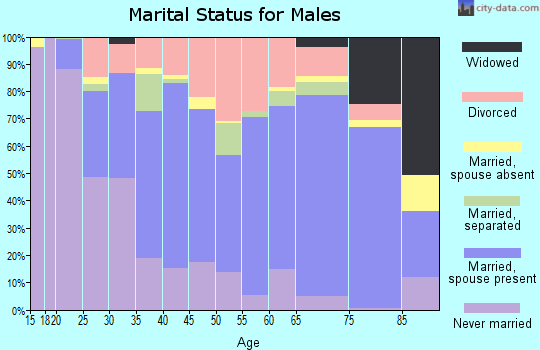 Zip code 16830 marital status for males