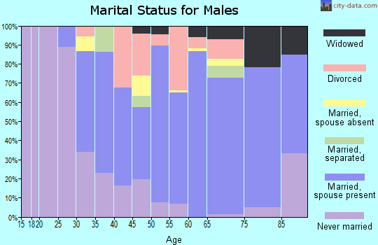 Zip code 16922 marital status for males
