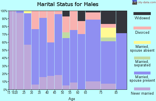 Zip code 16923 marital status for males