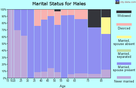 Zip code 16948 marital status for males