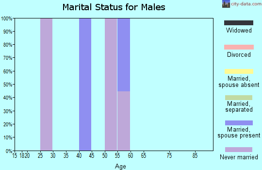 Zip code 17083 marital status for males