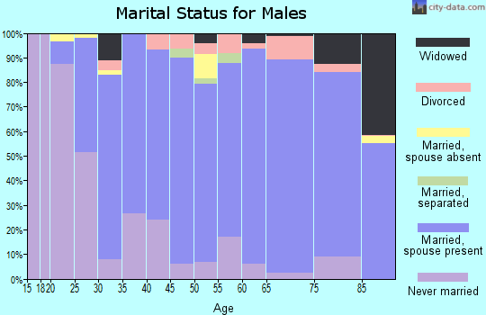 Zip code 17557 marital status for males