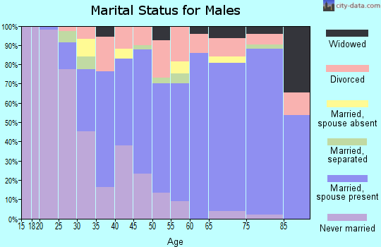 Zip code 17814 marital status for males