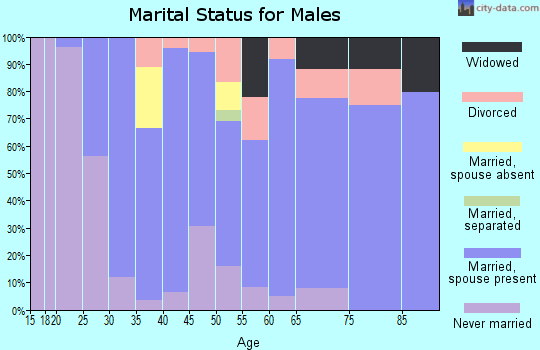 Zip code 18034 marital status for males