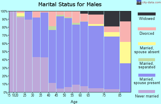 Zip code 18036 marital status for males