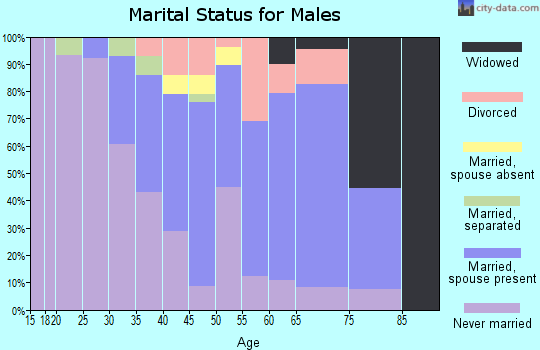 Zip code 18214 marital status for males