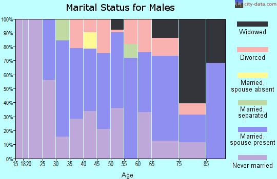 Zip code 18218 marital status for males