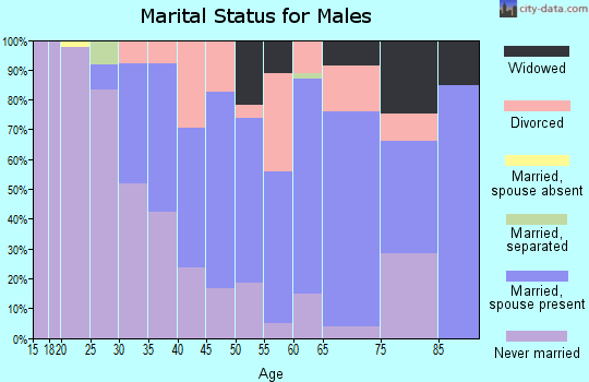 Zip code 18224 marital status for males