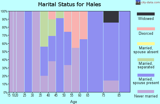 Zip code 18254 marital status for males