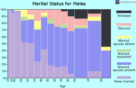 Zip code 18407 marital status for males