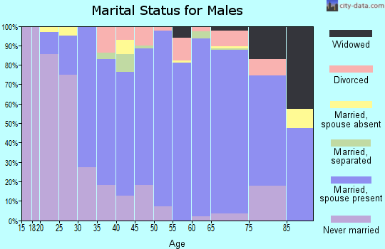 Zip code 18414 marital status for males
