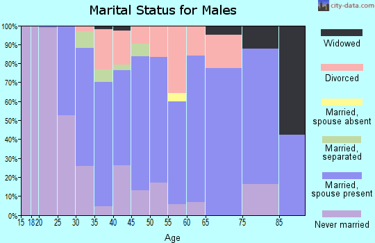 Zip code 18419 marital status for males