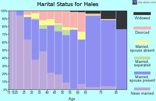 Zip code 18428 marital status for males
