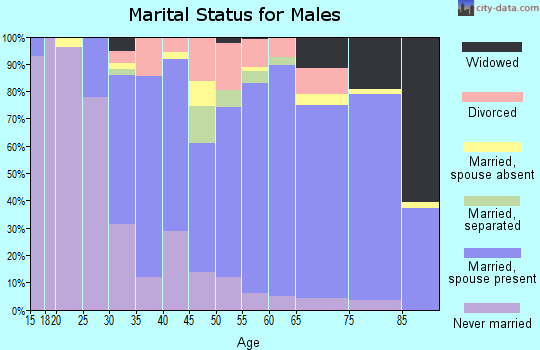 Zip code 18436 marital status for males