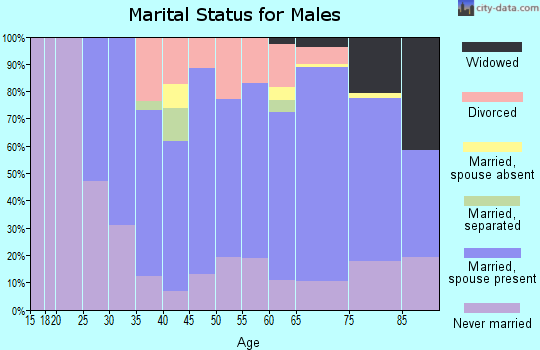 Zip code 18447 marital status for males