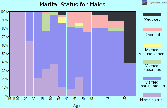 Zip code 18470 marital status for males