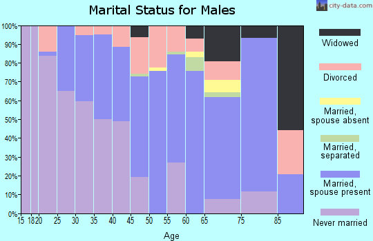 Zip code 18614 marital status for males