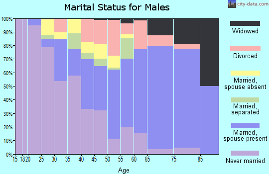 Zip code 18621 marital status for males
