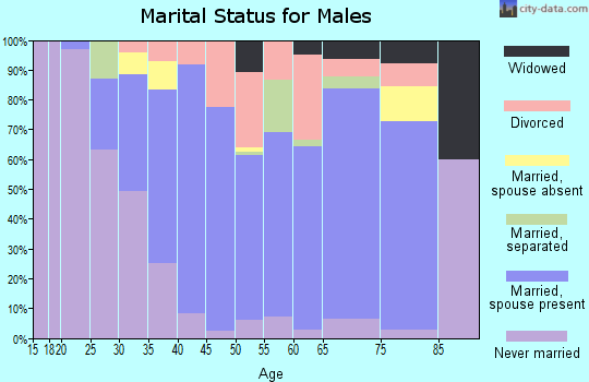 Zip code 18623 marital status for males
