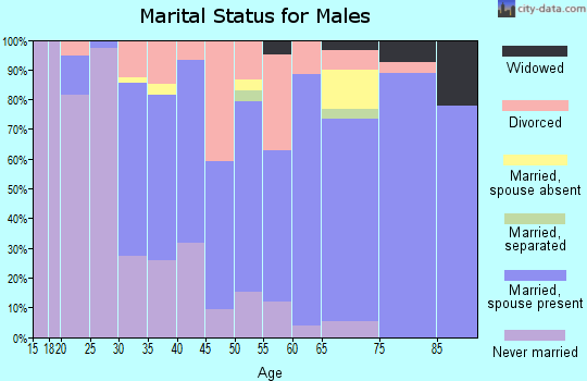Zip code 18629 marital status for males