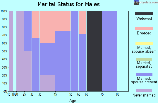 Zip code 18827 marital status for males