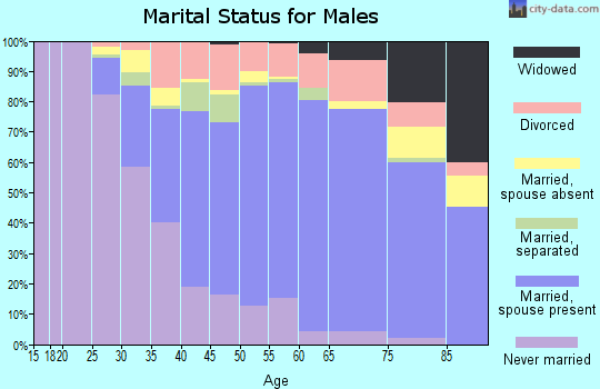 Zip code 18901 marital status for males
