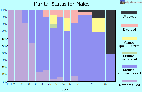 Zip code 18925 marital status for males