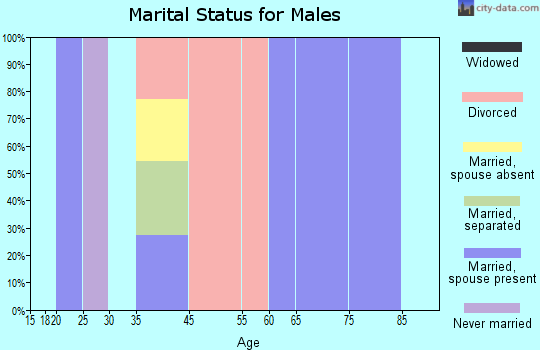 Zip code 18927 marital status for males
