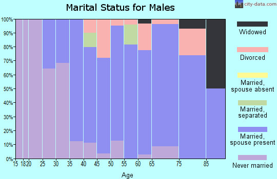 Zip code 18930 marital status for males