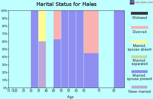 Zip code 18932 marital status for males