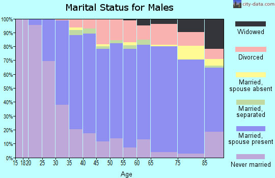 Zip code 18951 marital status for males