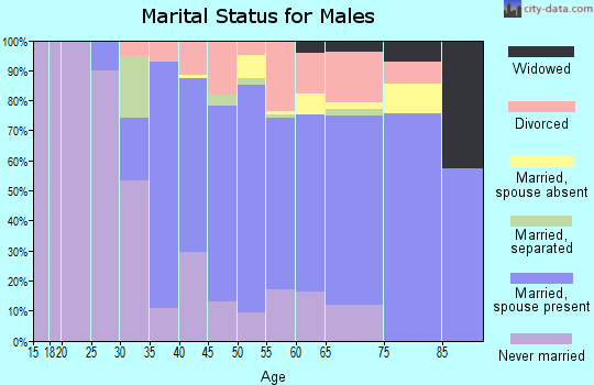 Zip code 18972 marital status for males