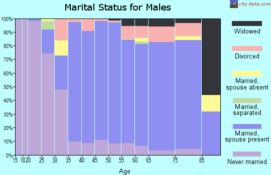 Zip code 18976 marital status for males