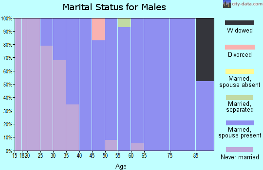 Zip code 18977 marital status for males