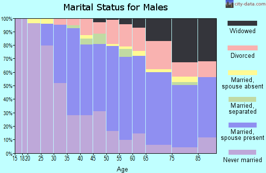 Zip code 19007 marital status for males