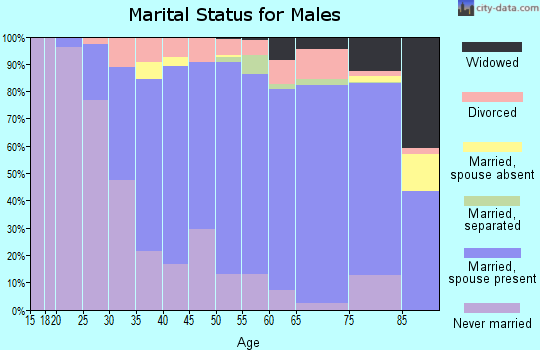 Zip code 19008 marital status for males
