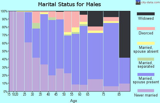Zip code 19015 marital status for males