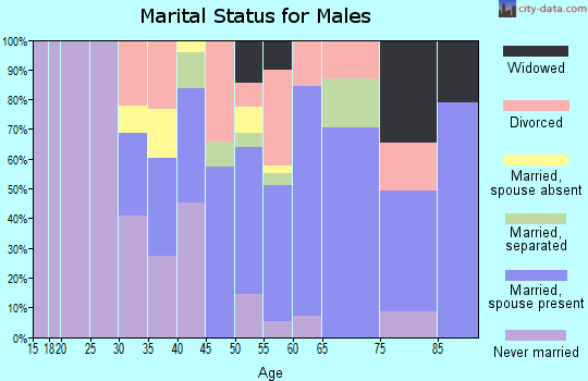 Zip code 19022 marital status for males