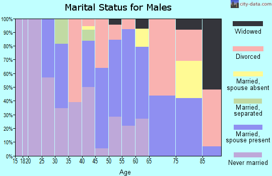Zip code 19029 marital status for males