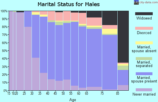 Zip code 19047 marital status for males